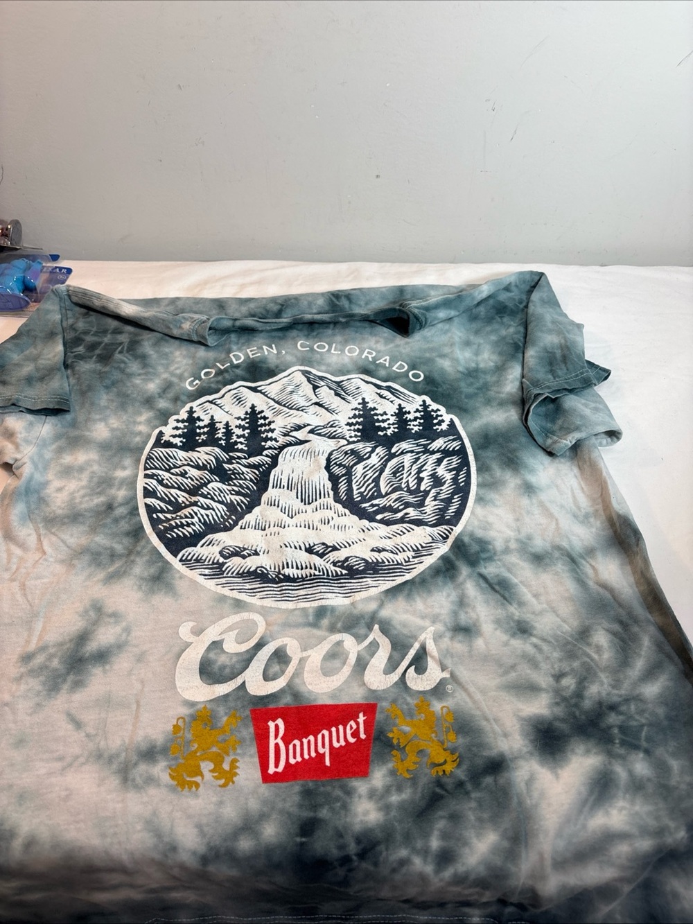 Golden Colorado Tie-Dye Decorative Tee - Blue/White. 1220